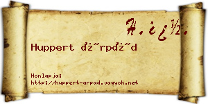 Huppert Árpád névjegykártya