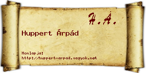 Huppert Árpád névjegykártya