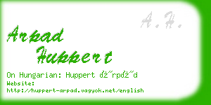 arpad huppert business card